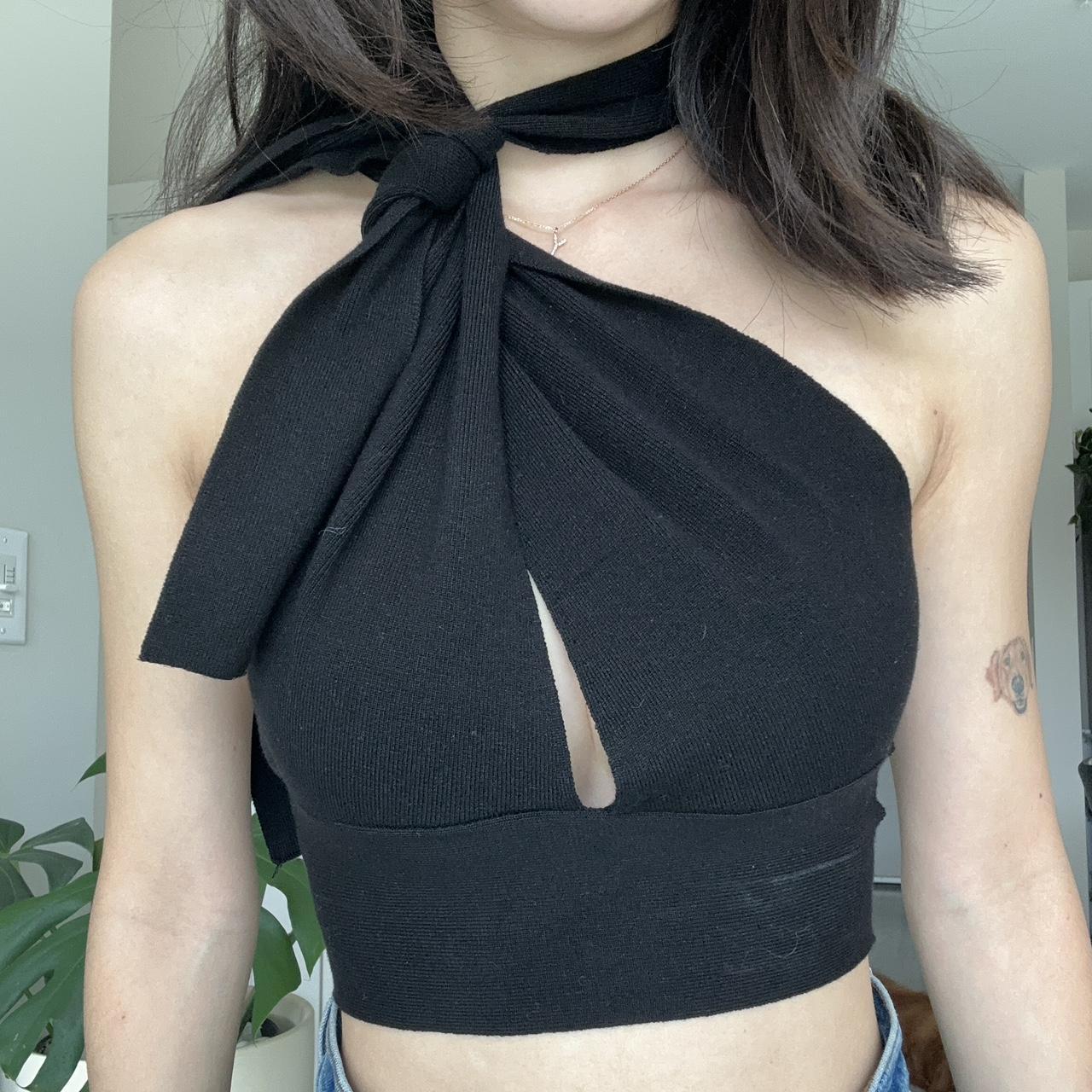 Urban Outfitters Black Halter Crop Top, Brand New With Tag