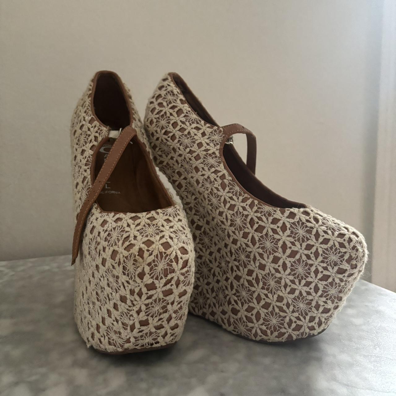 Jeffrey Campbell Nightwalk Heels with white and. Depop