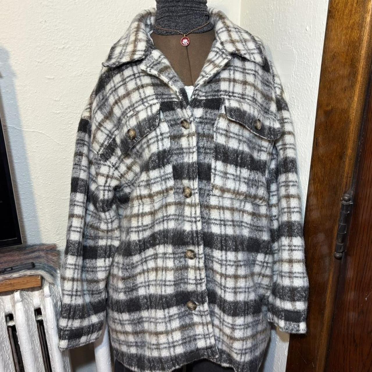 Universal Thread Women's Shacket Jacket - Grey/Bl… - image 3