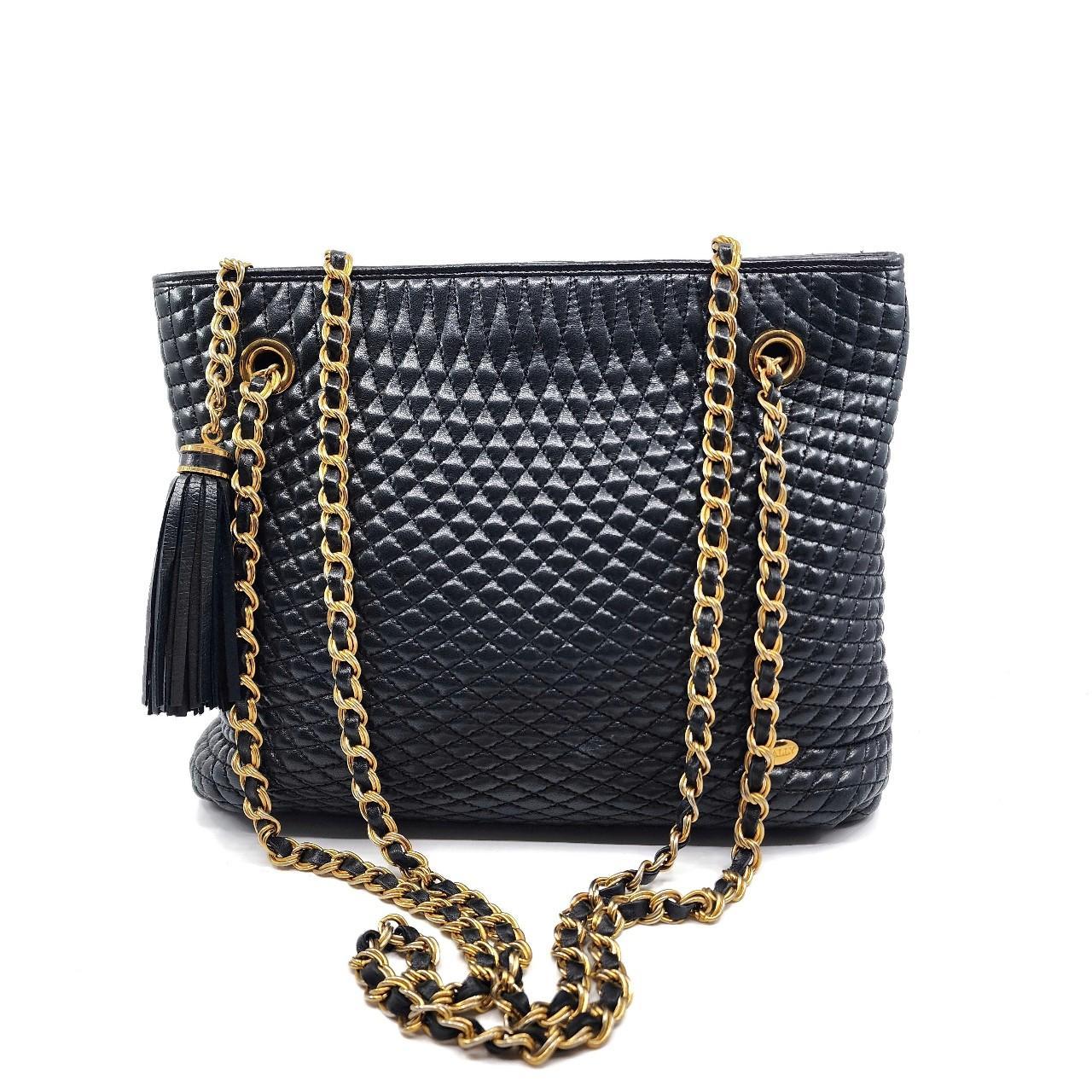 Bally Quilted Lamb Leather Chain Strap Handbag, -...