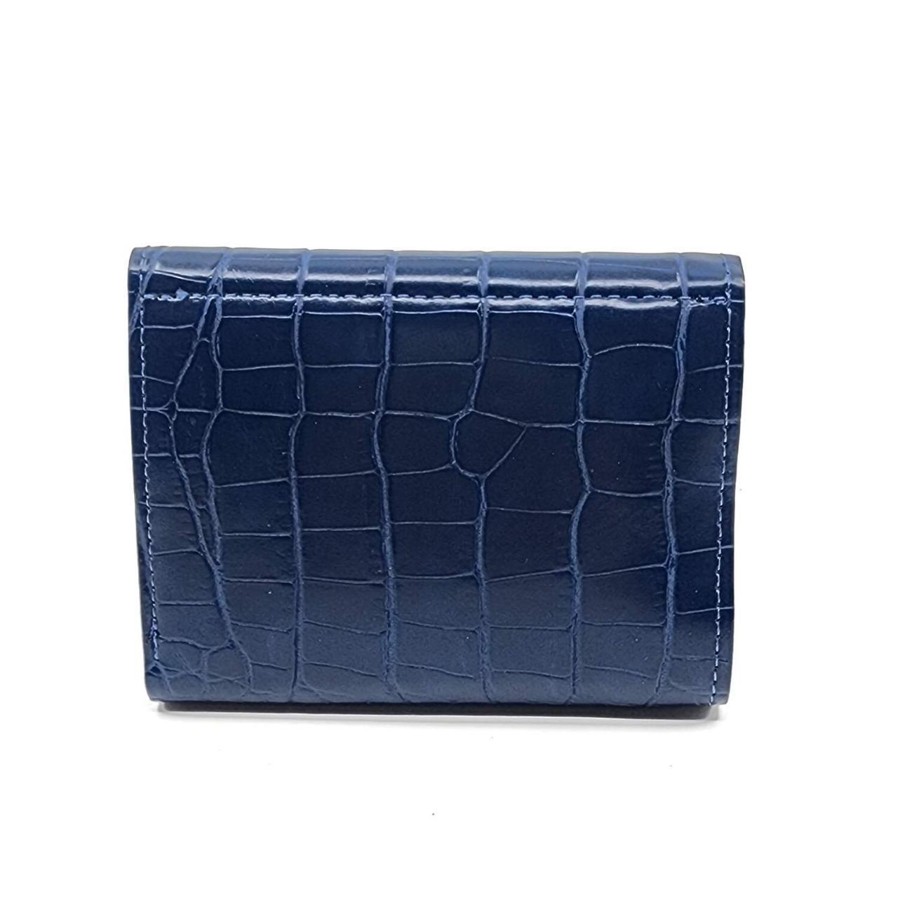 Navy Embossed Trifold Wallet