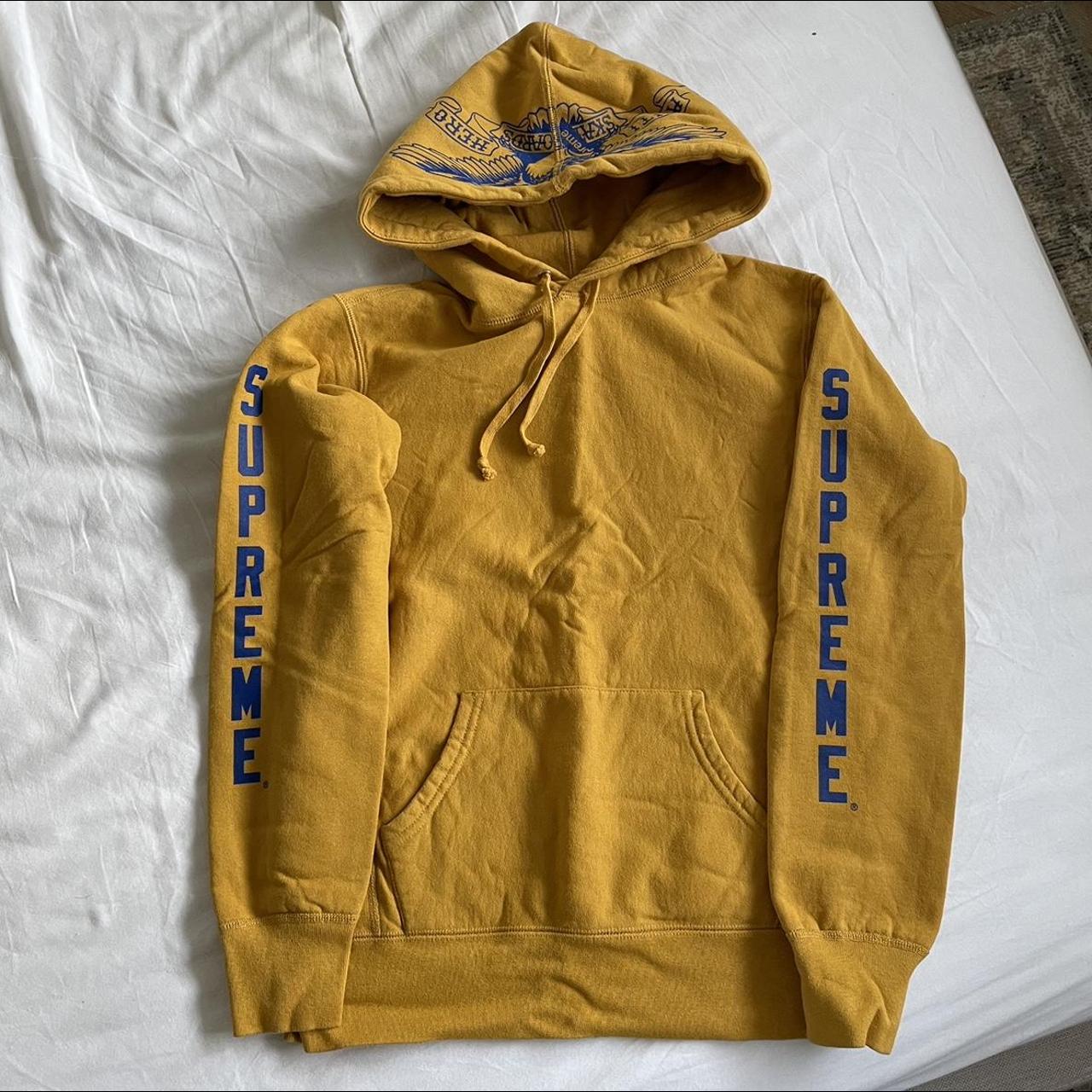 Supreme blue cheap yellow hoodie