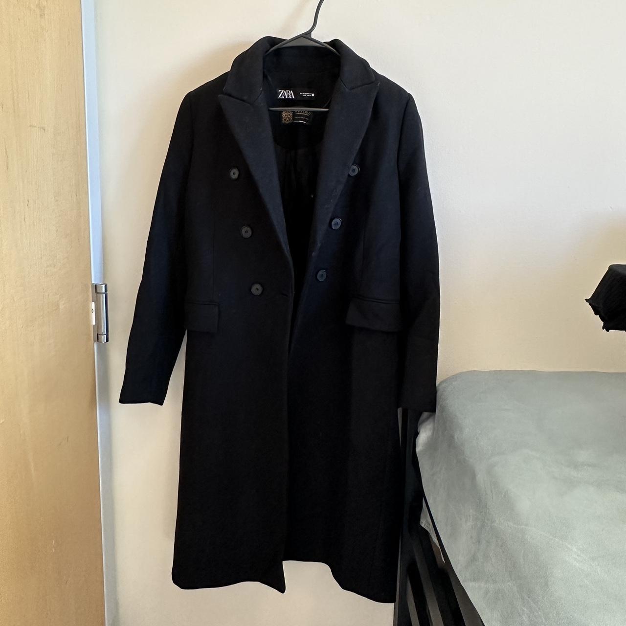 Zara premium quality wool coat zara coat blqck... Depop