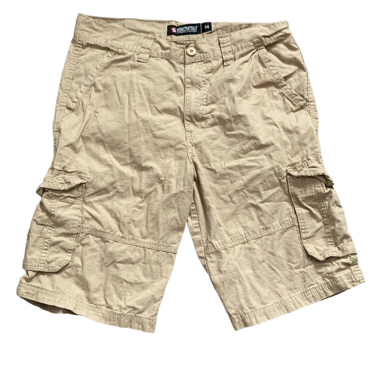 southpole khaki cargo shorts size 34 - Depop