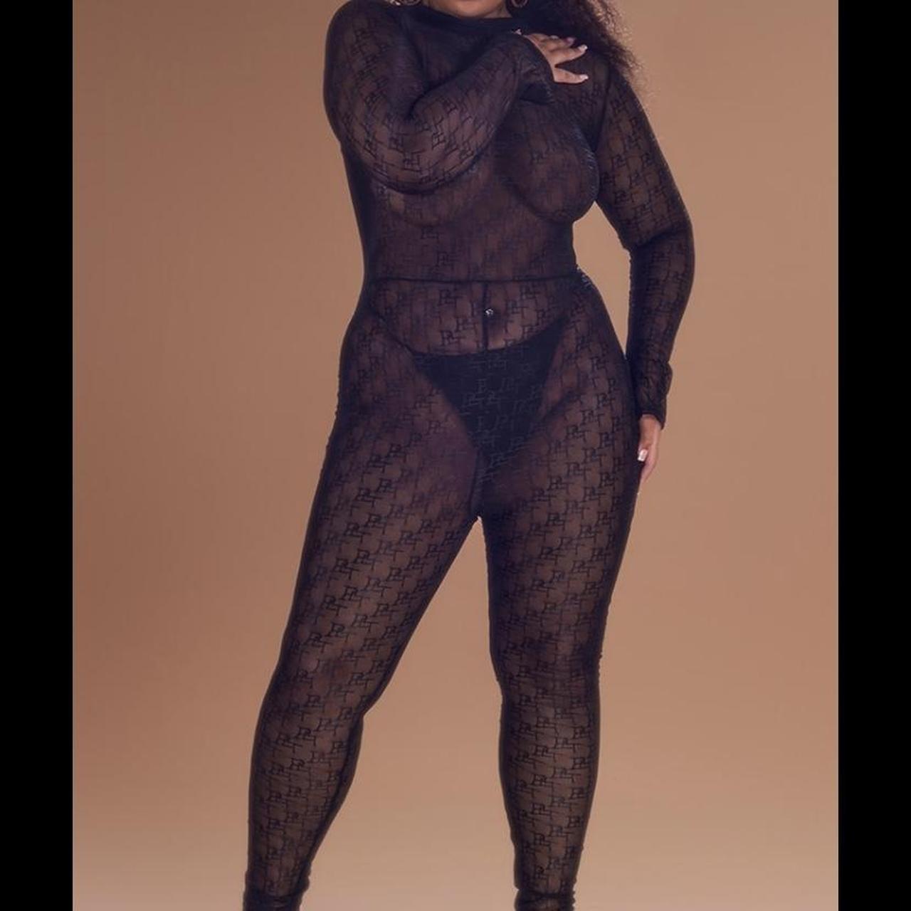 Fishnet body clearance jumpsuit plus size