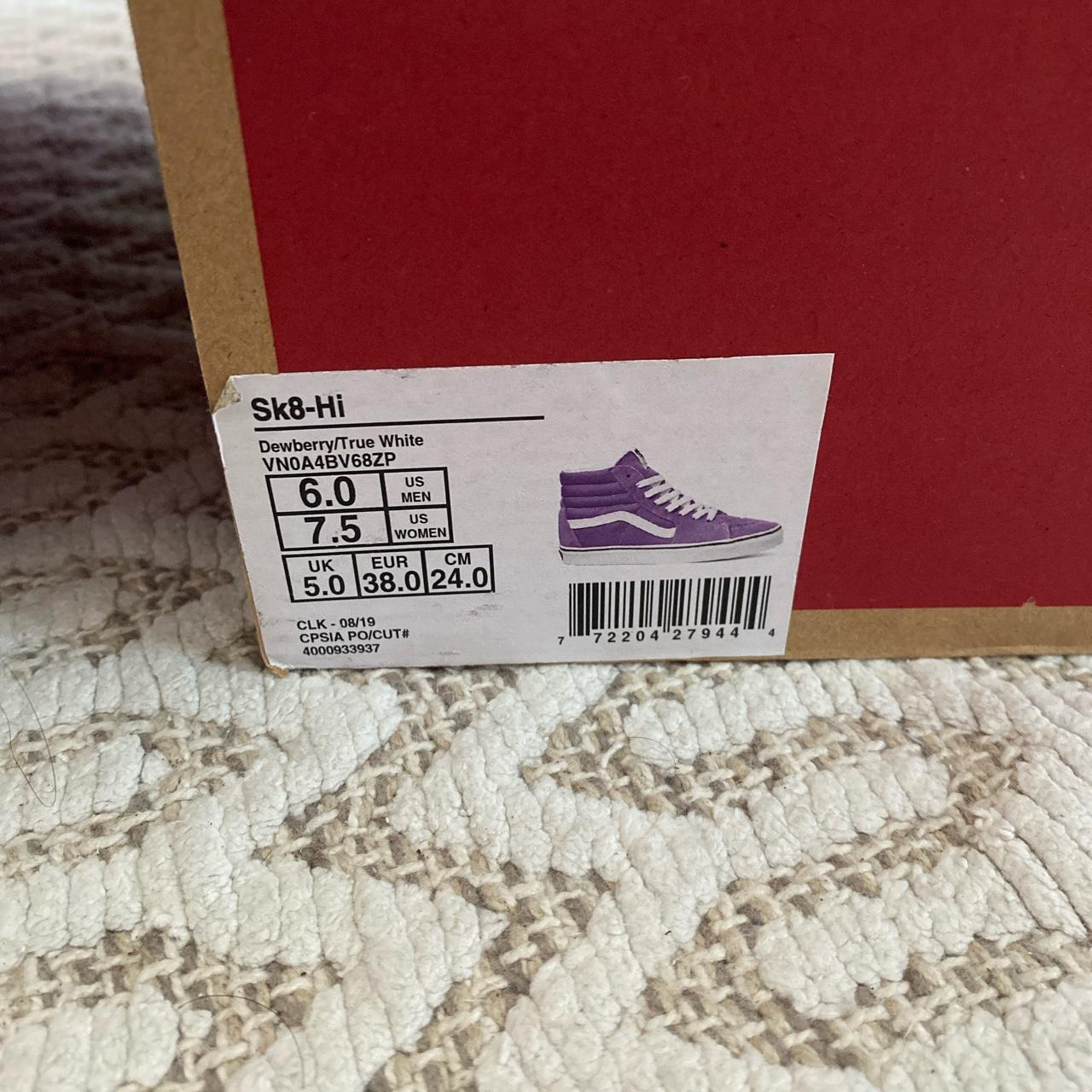 purple vans -never worn -missing one set of... - Depop