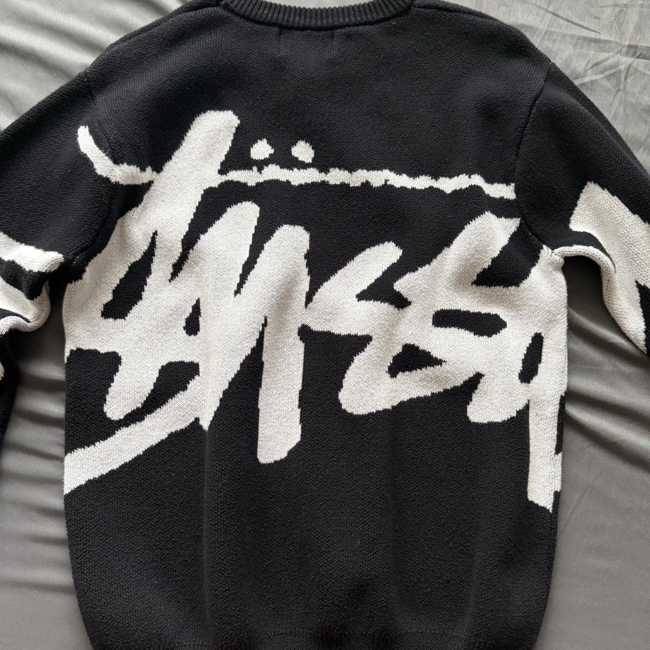 Vintage style STUSSY knit sweater Crown design back | Depop