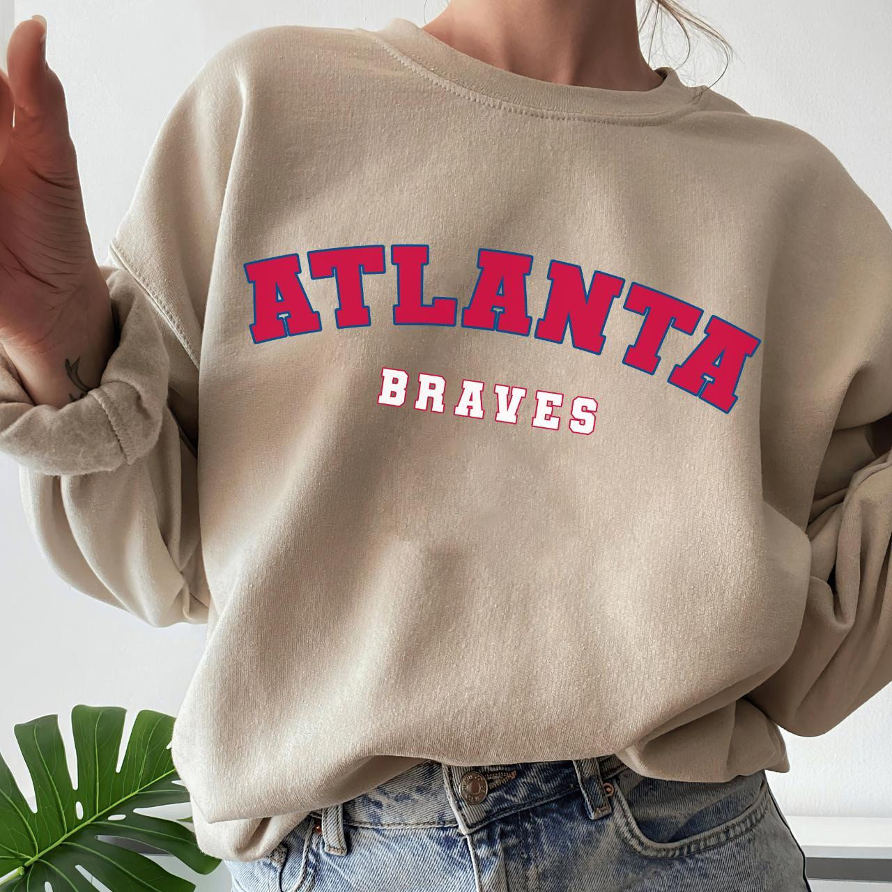 Vintage ATLANTA BRAVES Crew Neck sweatshirt - Depop