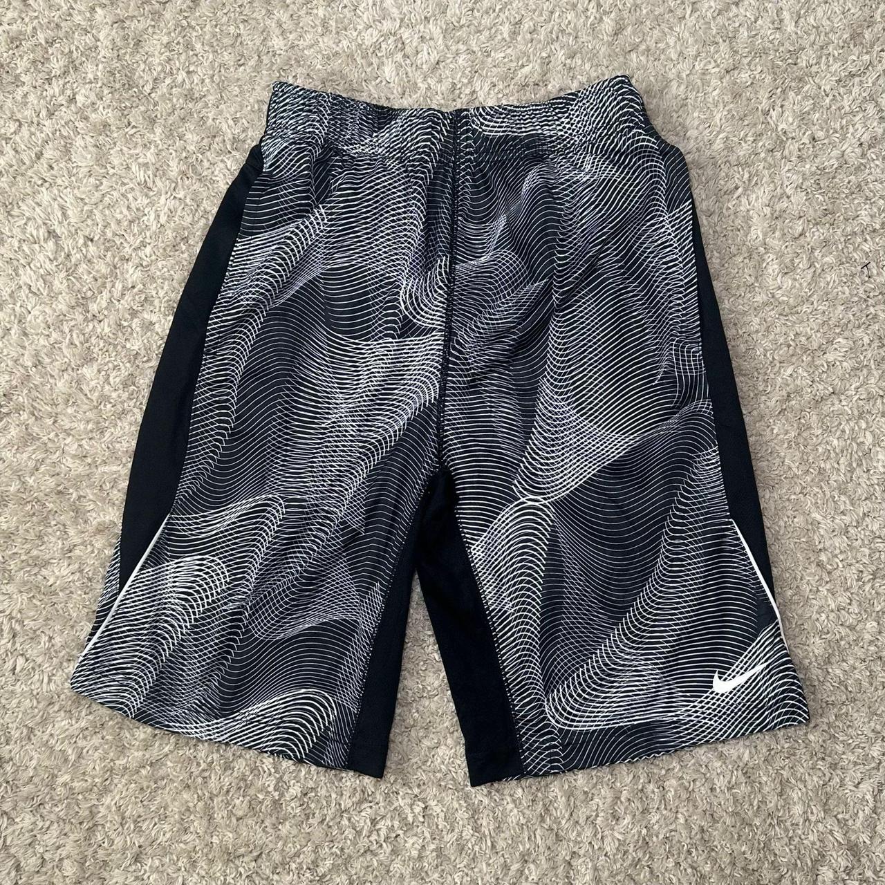 Black and white Nike dri fit spiral patterned shorts. Depop