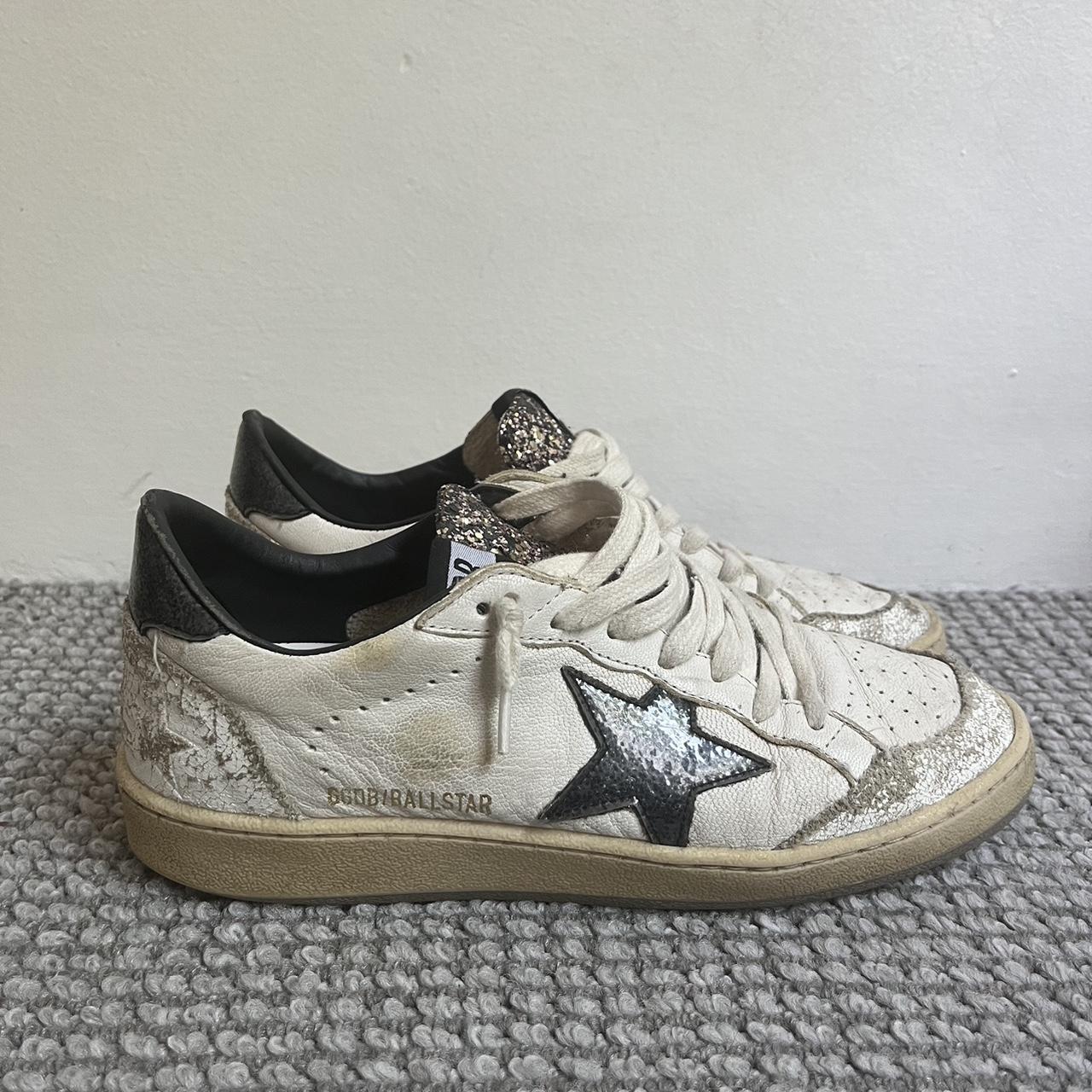 Golden Goose Ball Star glittered distressed... - Depop