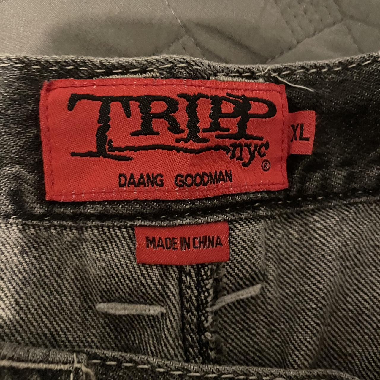 tripp nyc grey/black x-strap pants got the wrong... - Depop