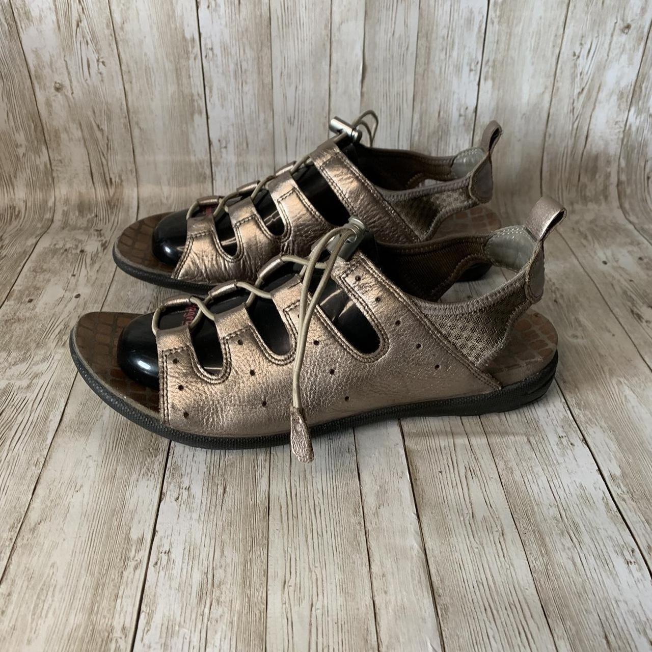 Ecco gold sandals best sale