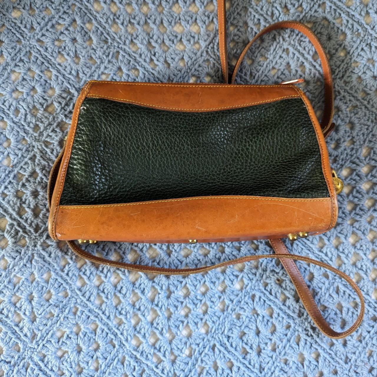 Vintage 80s Dooney and Bourke Black and Brown Pebbled Leather Purse