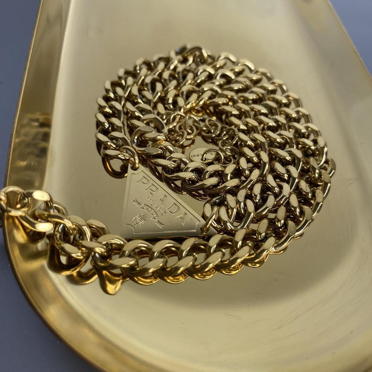 Gold Prada necklace, Non tarnish, authentic.... Depop