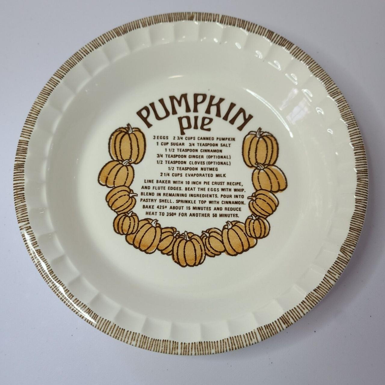 Pumpkin Pie Plate 11” Deep Dish Royal China Jeanette... - Depop