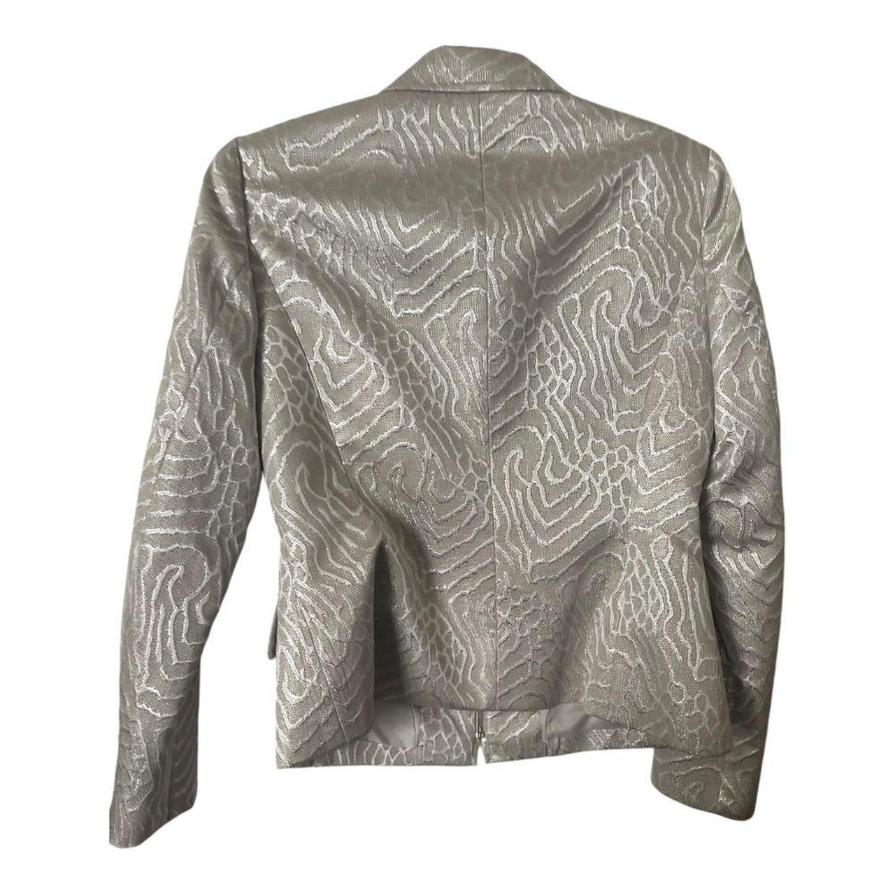 Albert Nipon Women's Tailored jacket - Silver/Whi… - image 6