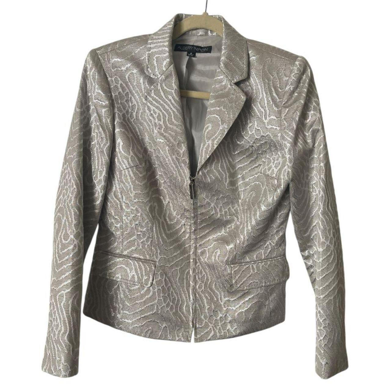 Albert Nipon Women's Tailored jacket - Silver/Whi… - image 1