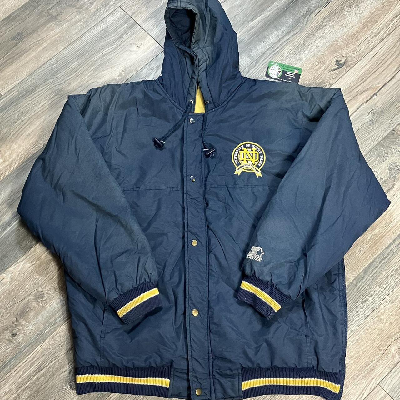 Starter Men's Navy and Yellow Jacket | Depop