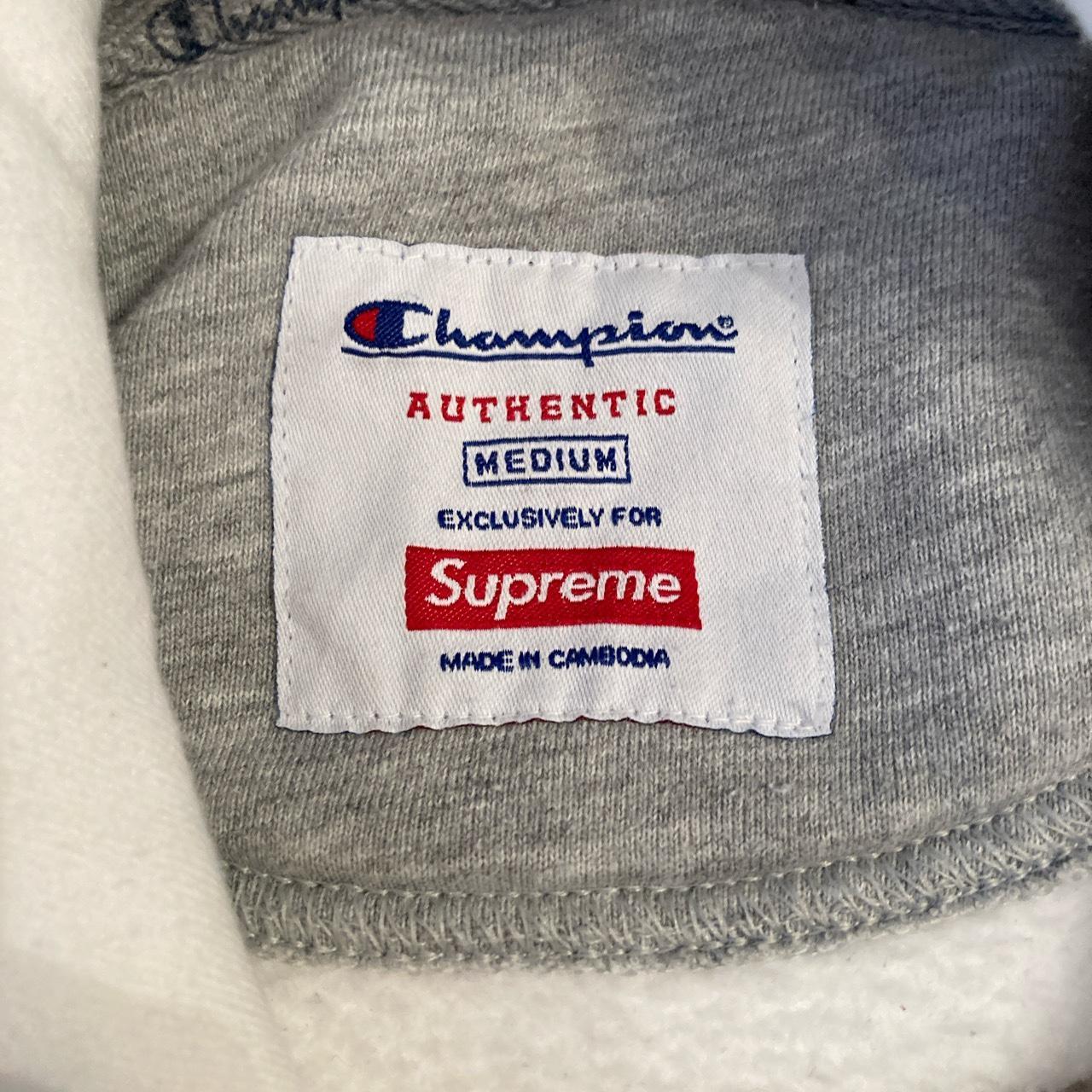 Authentic supreme x champion hoodie Very Depop