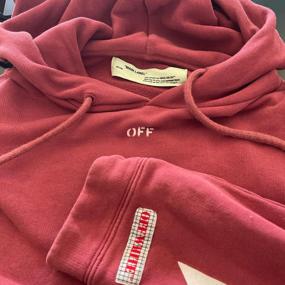 Off white sales burgundy hoodie