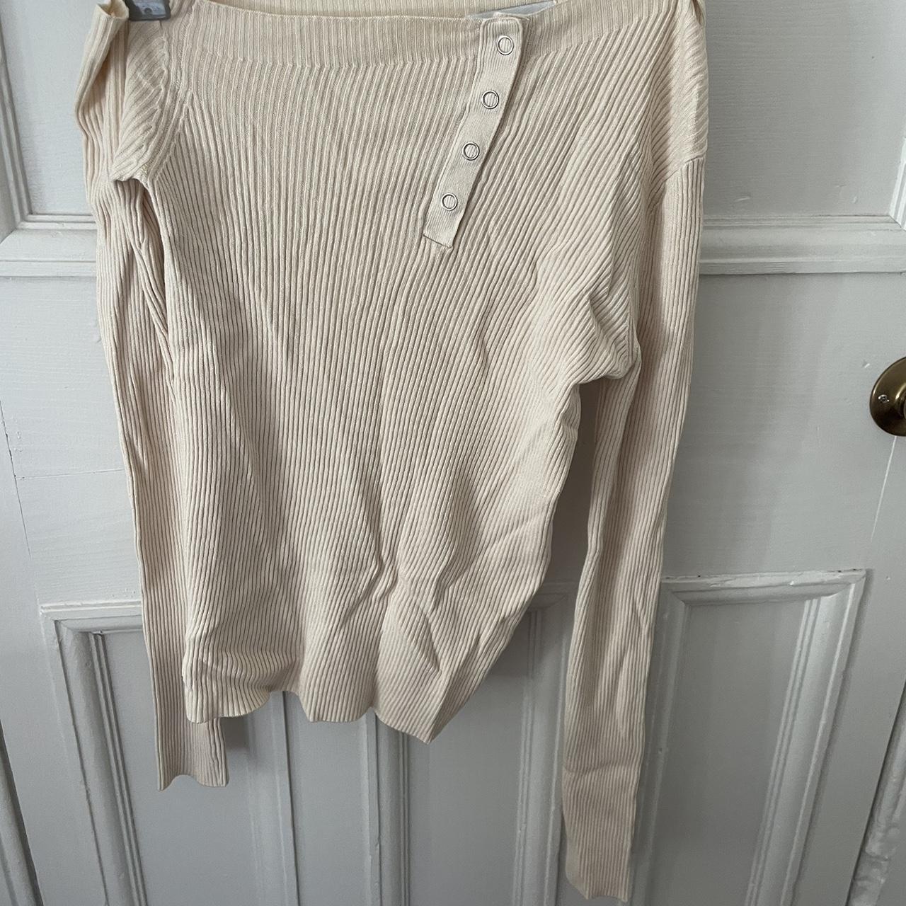 Henne Argo Rib Top cream Washed but not worn... - Depop