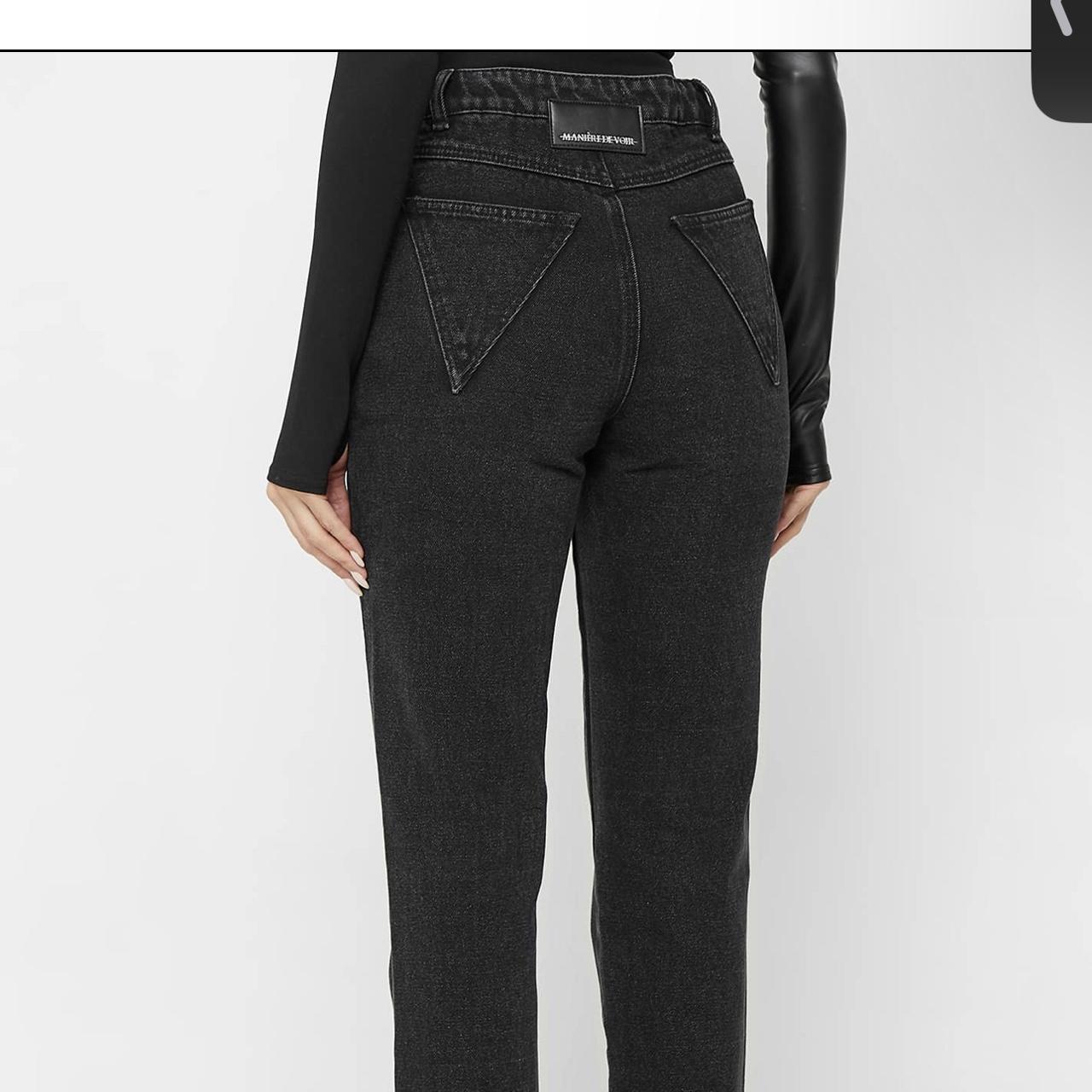 Maniere De Voir Women's Black and Grey Jeans Depop