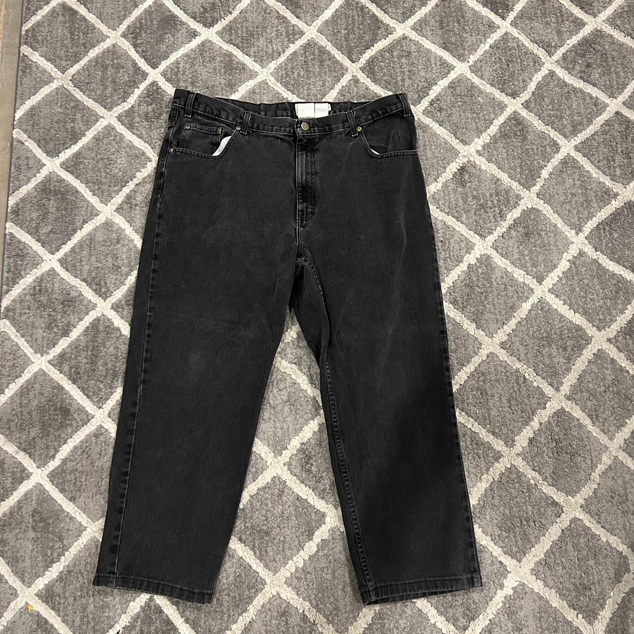 Black denim Eddie Bauer baggy jeans Depop