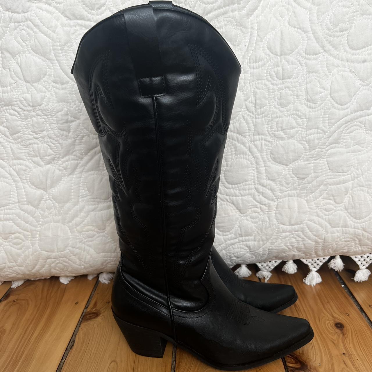 Glassons black cowboy boots Size 8 Never worn... Depop
