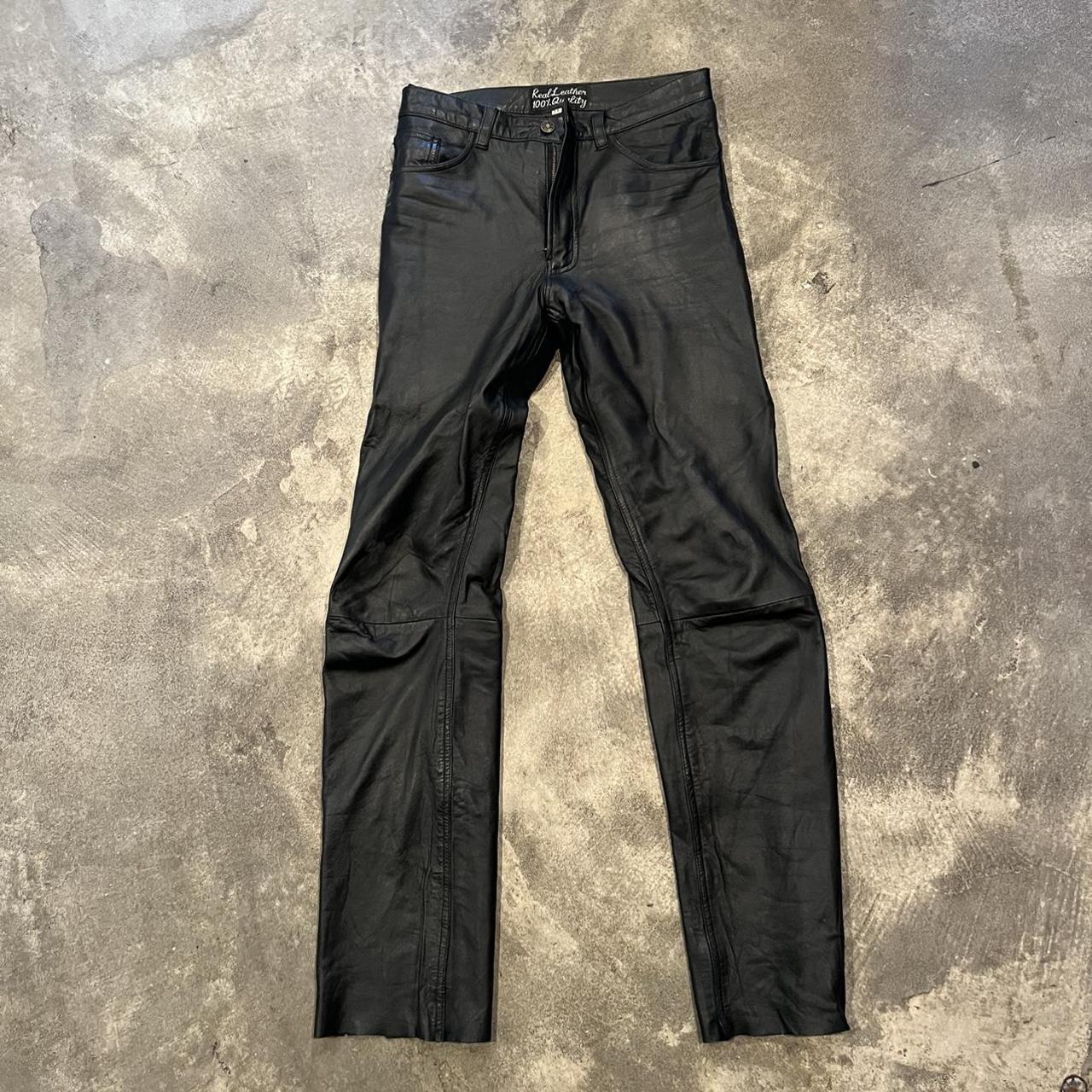 Vintage leather pants, Great quality Worn once,... - Depop