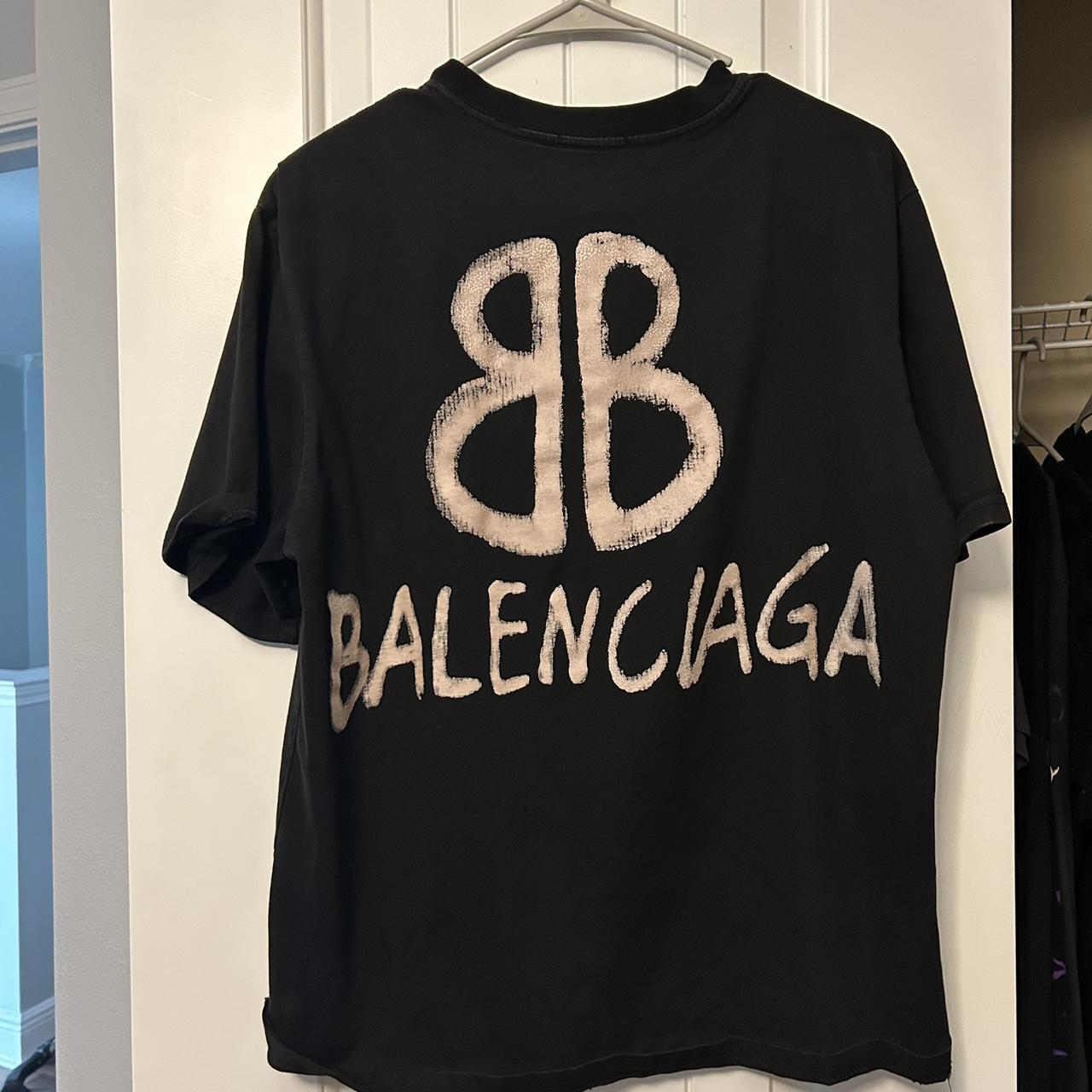 Balenciaga BB Tee -Heavily used -Accepting... - Depop