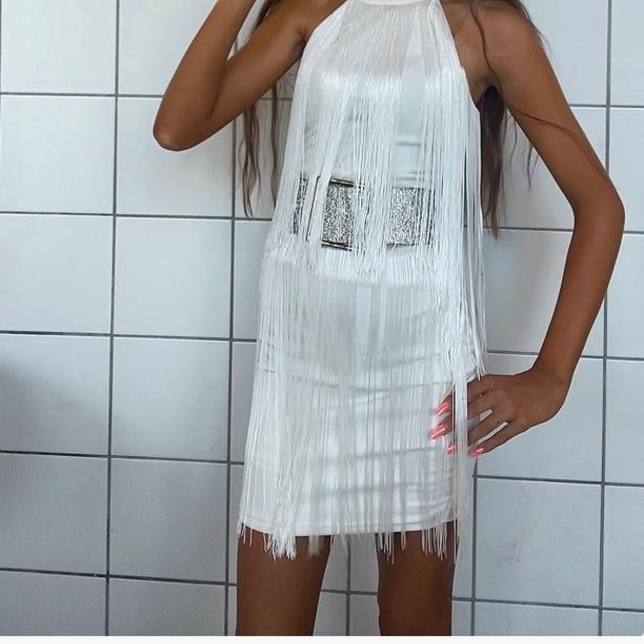 Bershka fringe dress sale