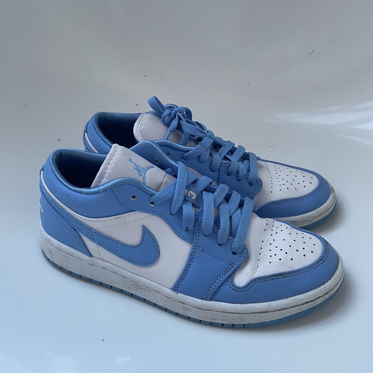 Blue Air Jordan 1 Lows, UK 5 Worn but i’m good... - Depop