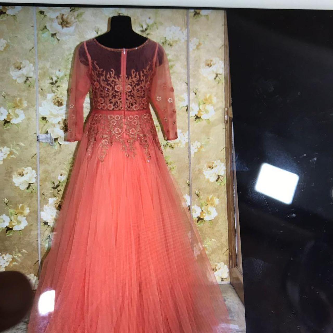 Women's Pink and Orange Dress Depop