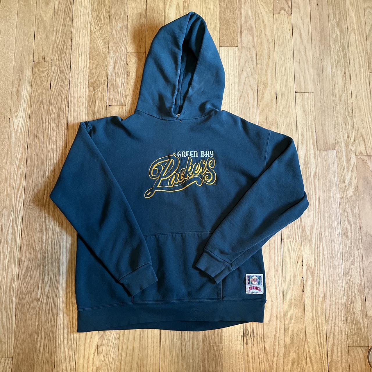 Nutmeg Green Bay Packers Hoodie Embroidered Logo - Depop