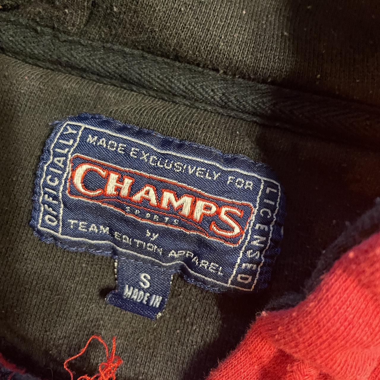 Champs Sports Men's Black and Red Hoodie Depop