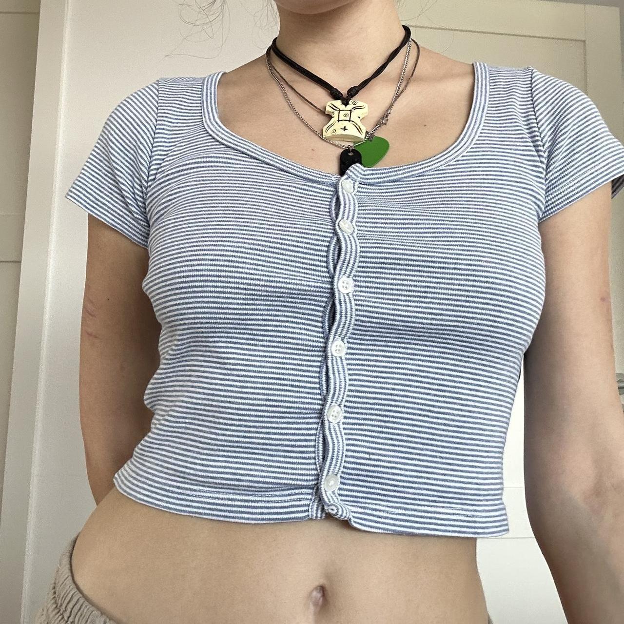adorable Brandy Melville button up crop top... Depop