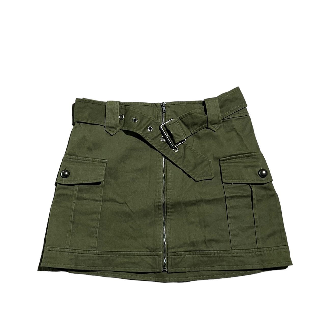 Women's Green and Khaki Skirt | Depop