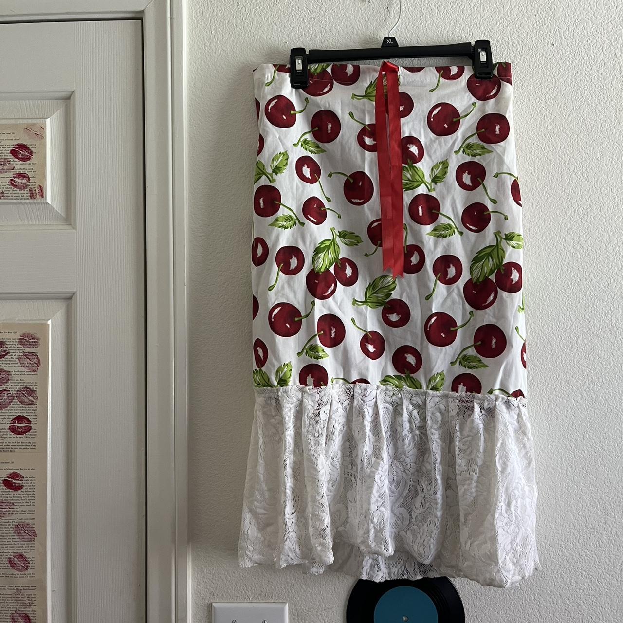 Women's Skirt - White/Multi - L – handmade cherry… - image 1