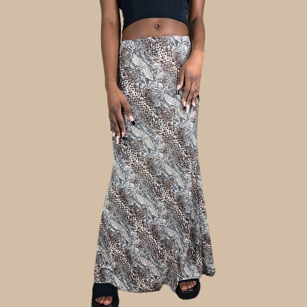 Leopard print shop maxi skirt vintage