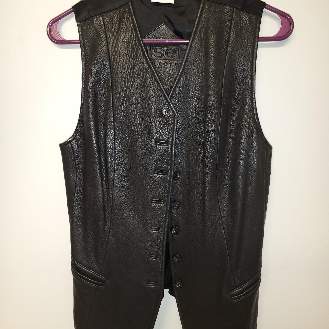 Olsen's leather vest genuine.. Women's 38. I would... - Depop