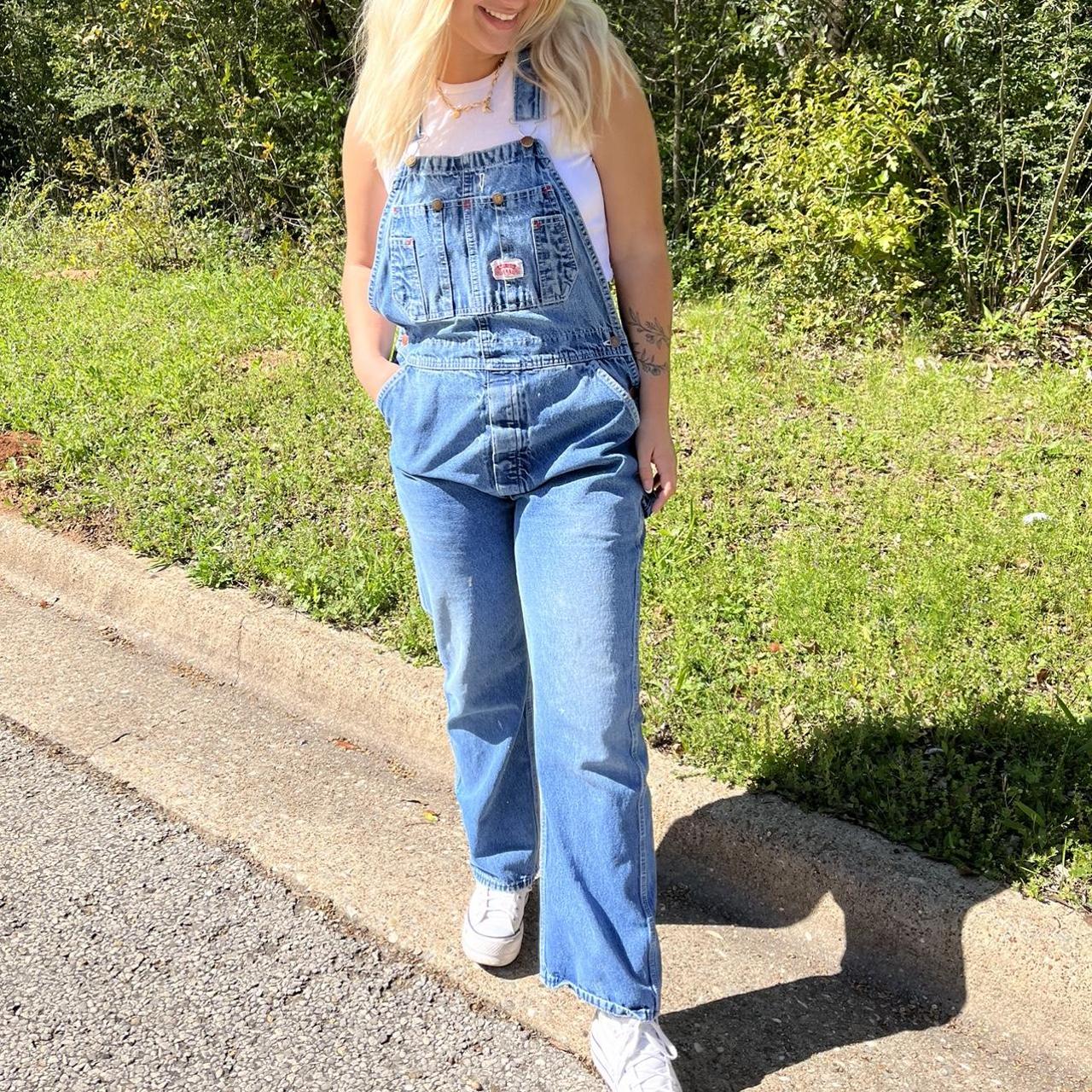 Cutest 80s/90s vintage roundhouse overalls! High... - Depop