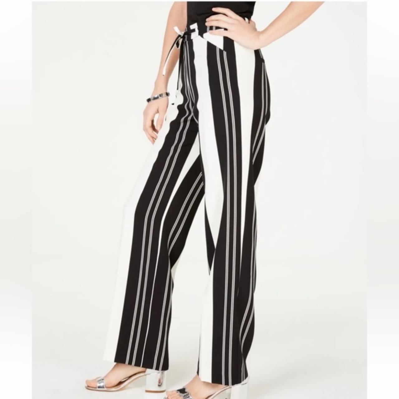 Inc black and white cheap striped pants