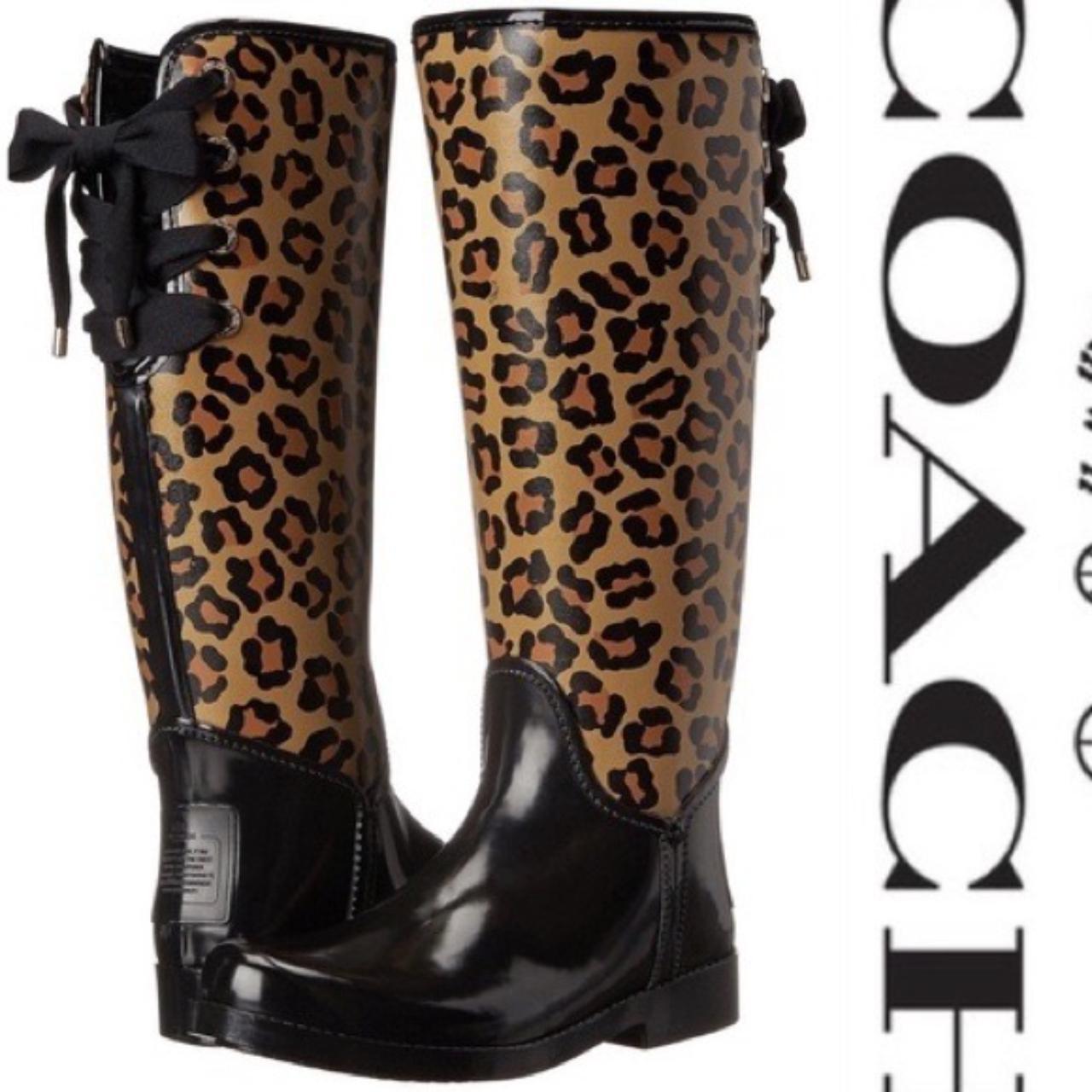 Coach leopard rain boots hotsell