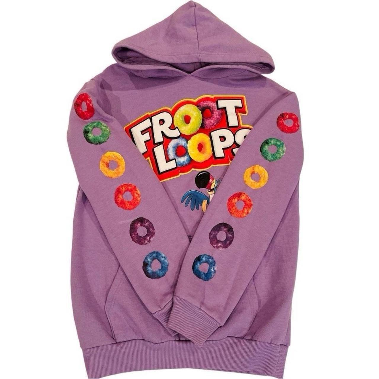 Kellogg s Purple Froot Loops Hoodie Sweater Size. Depop