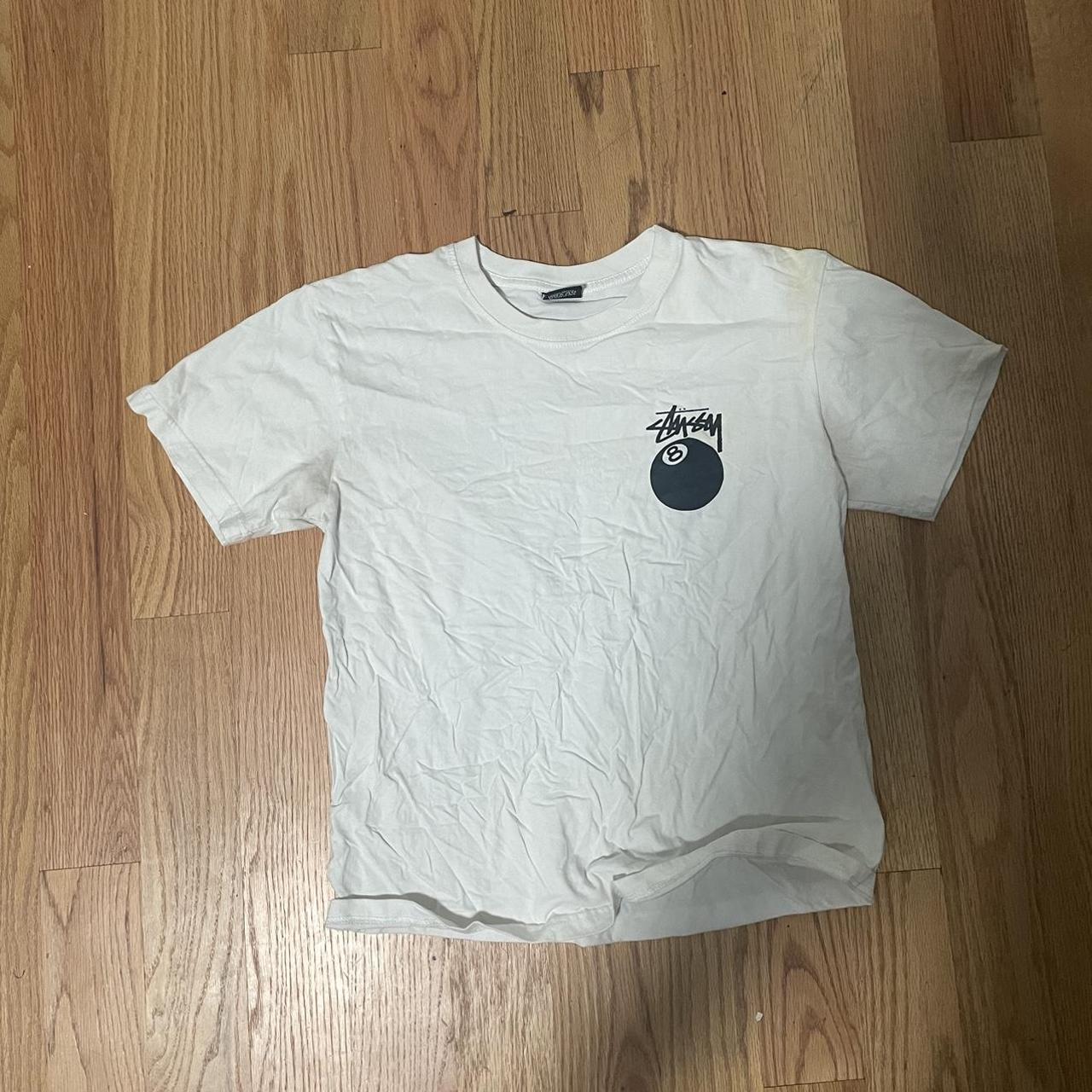 Medium stussy tee, pre worn and slight yellow stain... - Depop