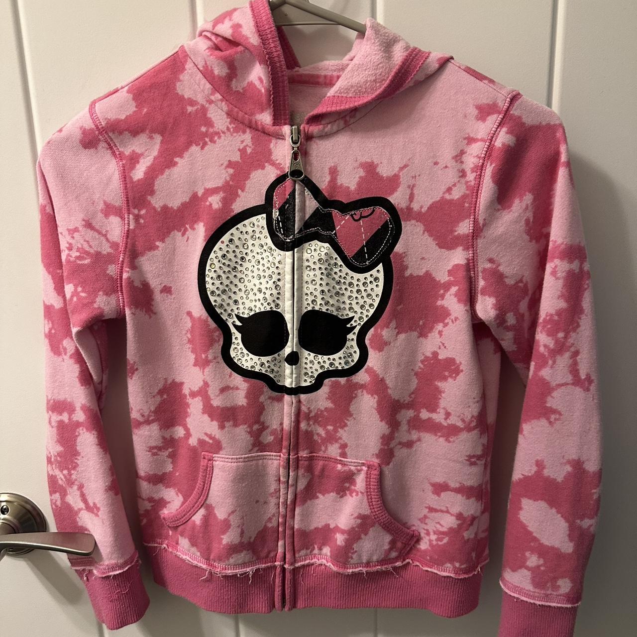 y2k monster high rhinestone justice zip up hoodie... - Depop