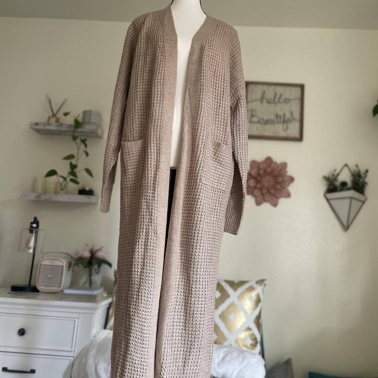 New Women s Missguided Maxi Cardigan Sweater Tan