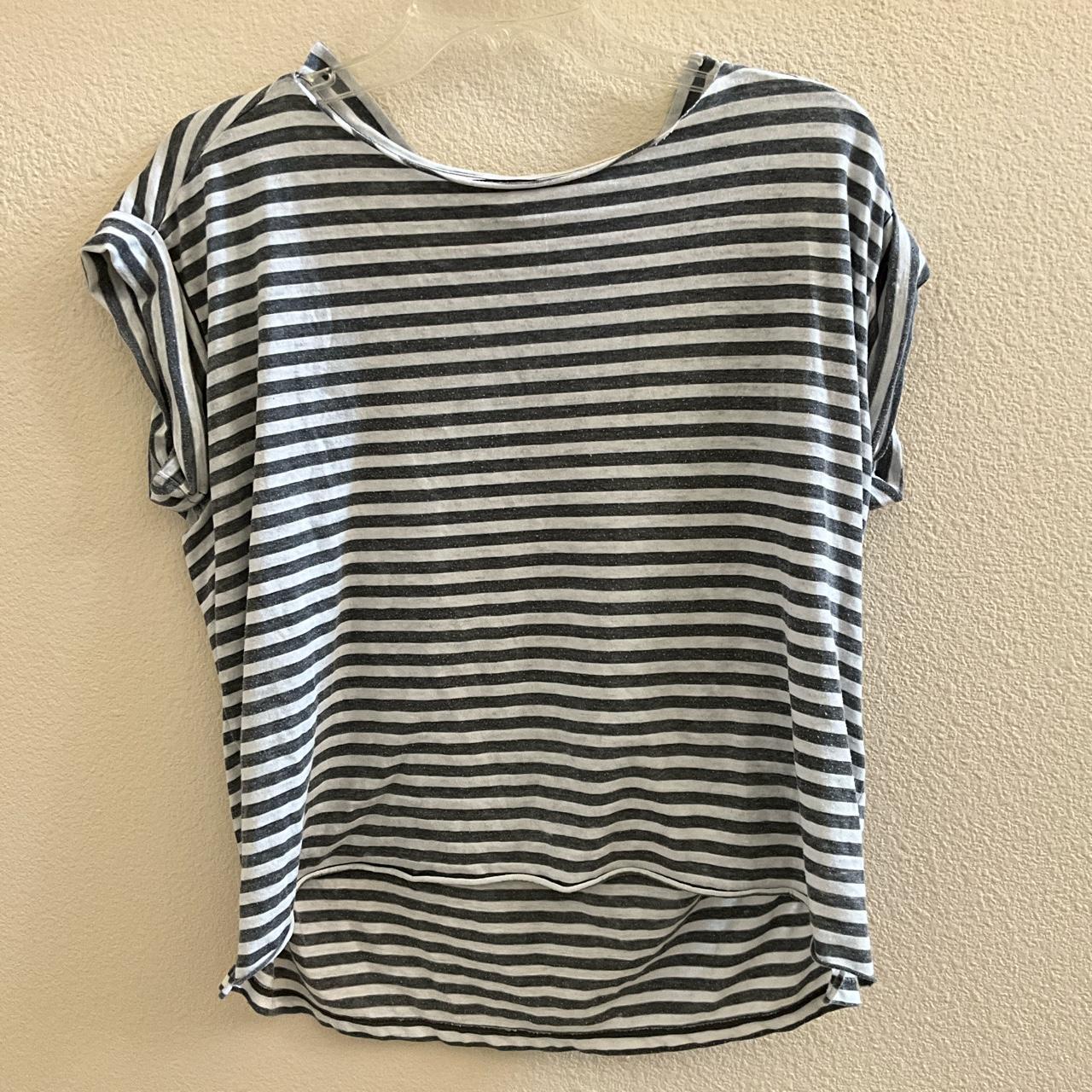 AllSaints Women's Black and White T-shirt | Depop