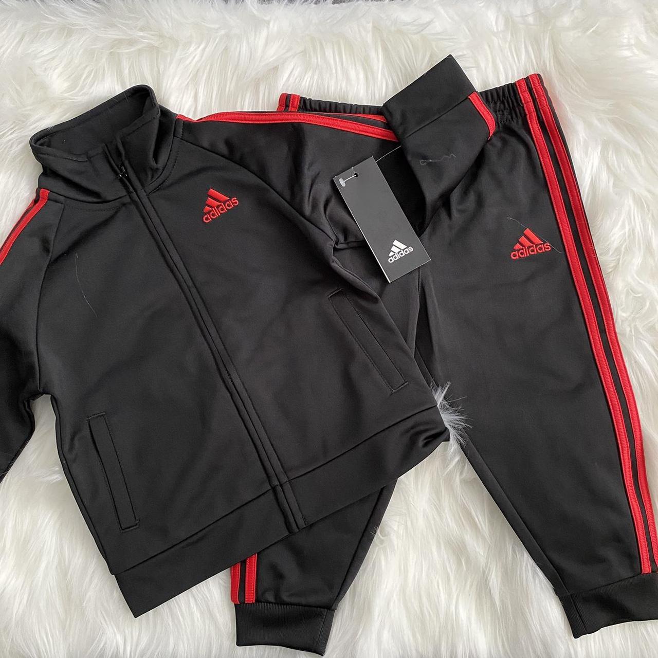 Adidas red sale jacket and pants