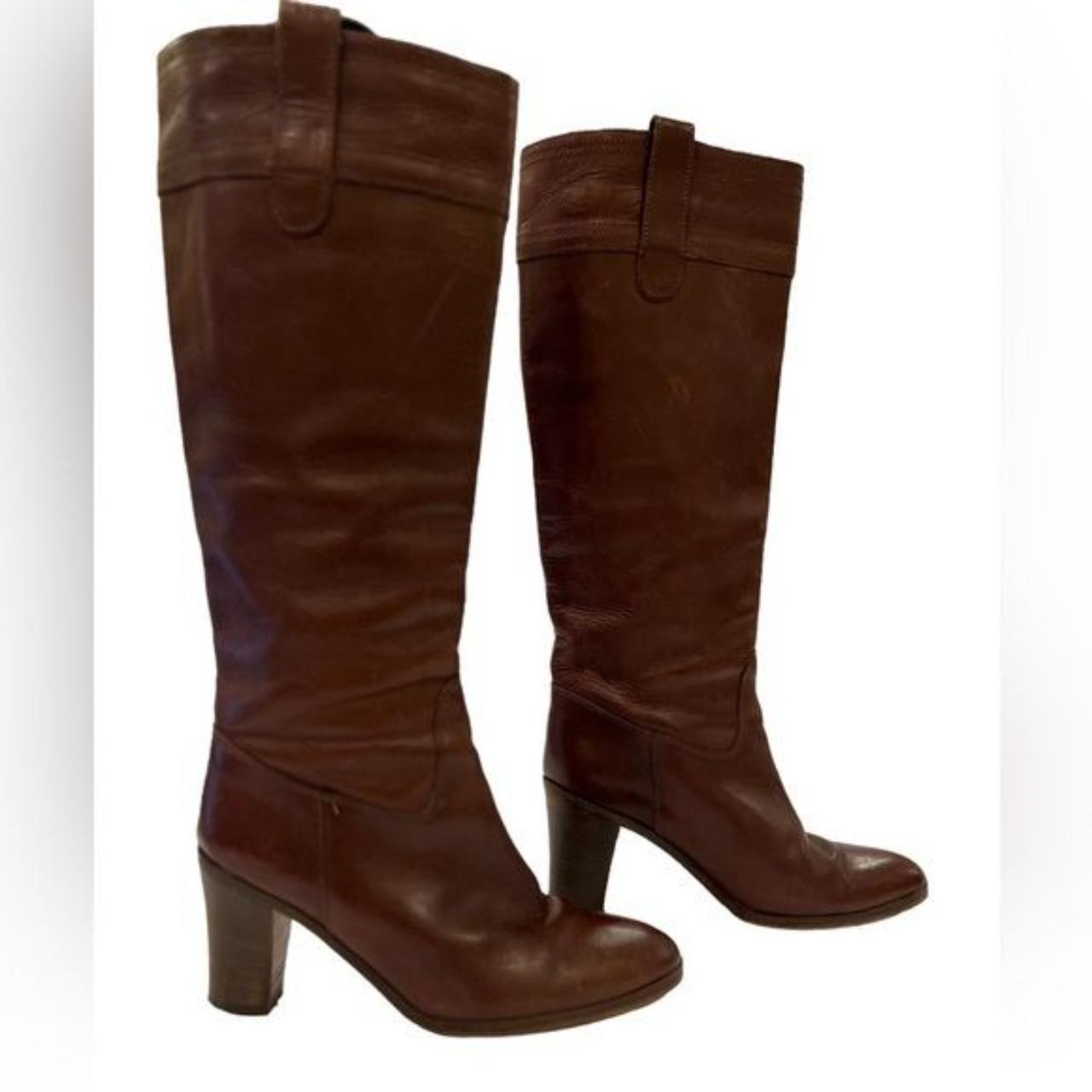 J. Crew Brown Leather High - Knee Women's shops Boots 6